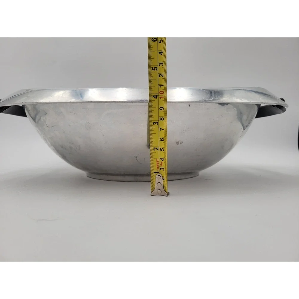 Dansk Rivet‎ Serving Bowl aluminum holloware Metal Modern discontinued 16